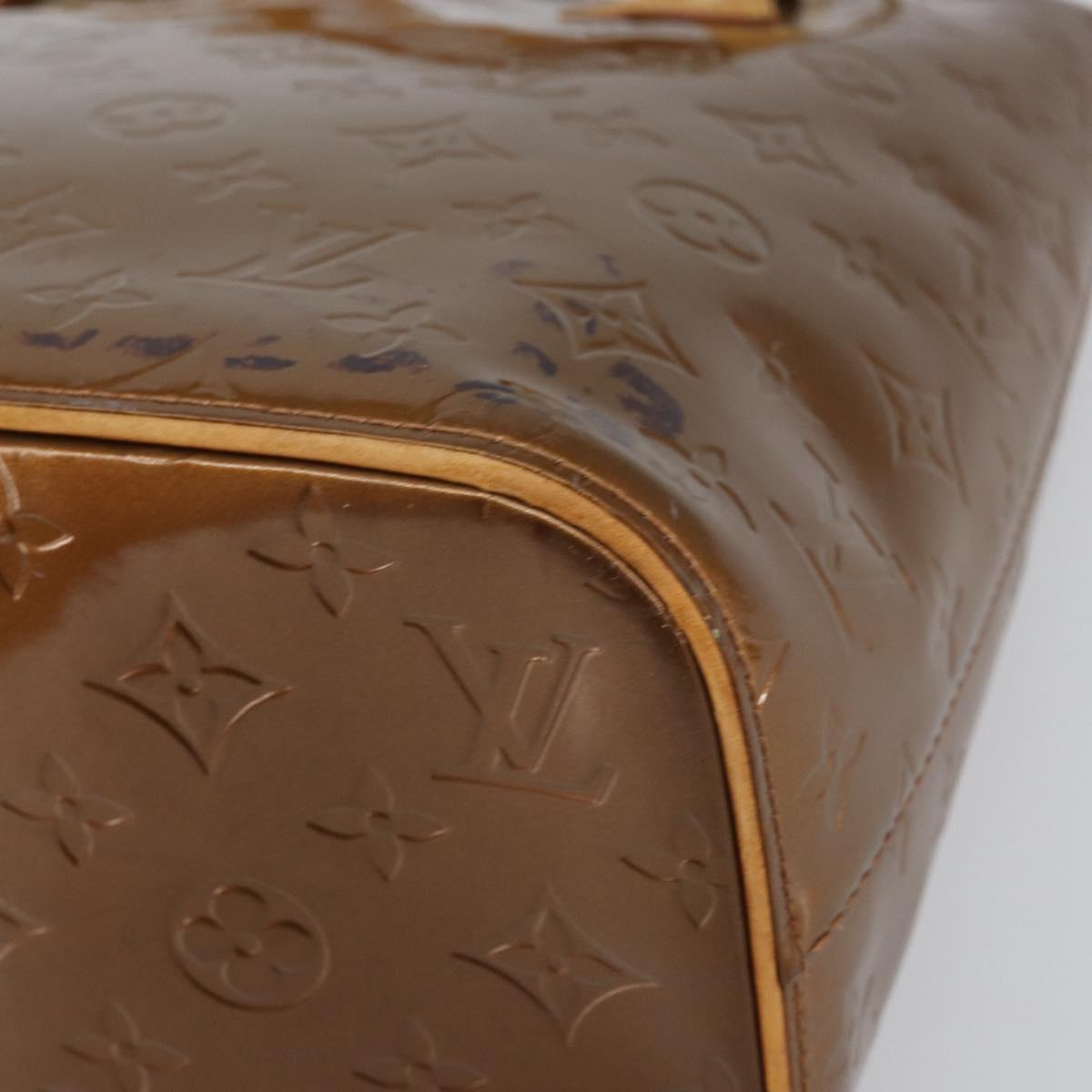 LOUIS VUITTON Monogram Vernis Houston Hand Bag Bronze M91122 LV Auth bs32284
