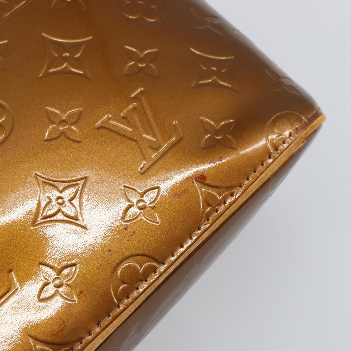 LOUIS VUITTON Monogram Vernis Houston Hand Bag Bronze M91122 LV Auth bs32284