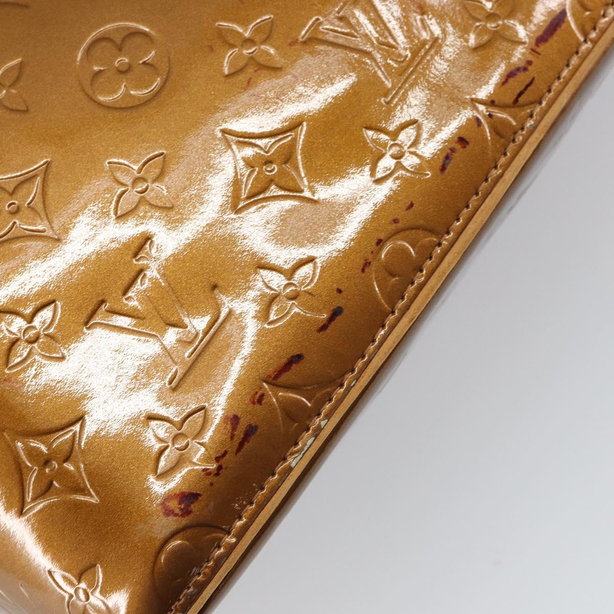 LOUIS VUITTON Monogram Vernis Houston Hand Bag Bronze M91122 LV Auth bs32284