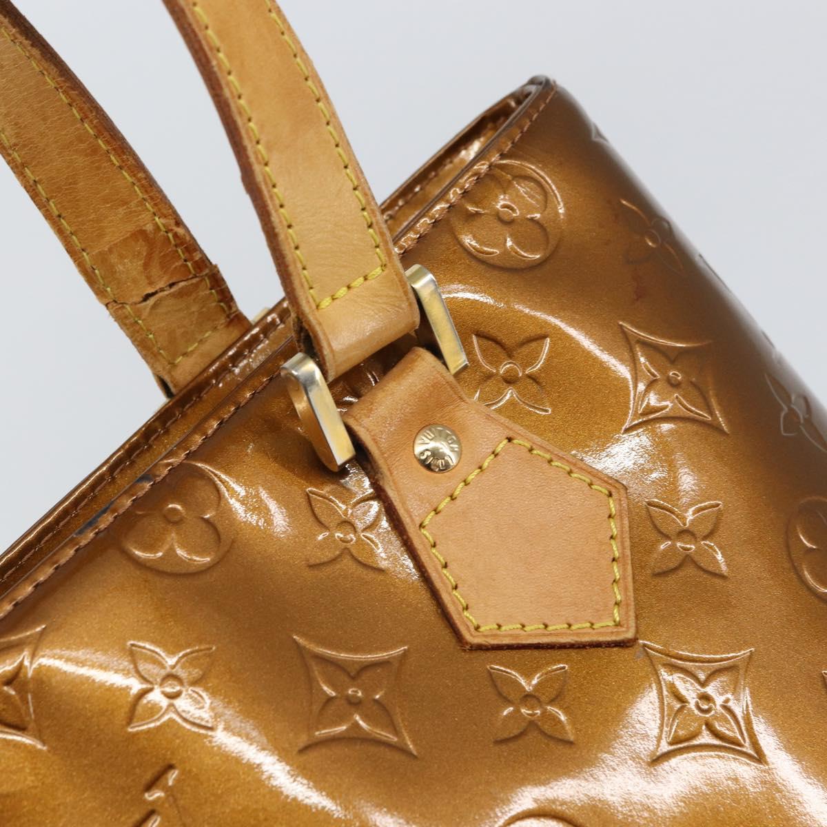 LOUIS VUITTON Monogram Vernis Houston Hand Bag Bronze M91122 LV Auth bs32284