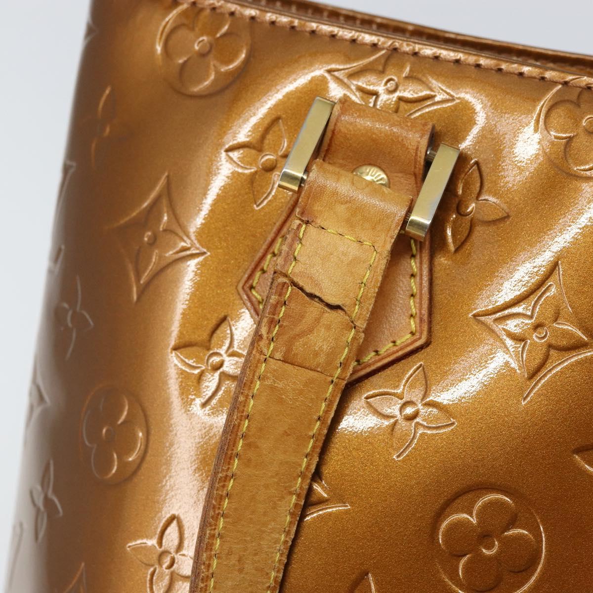 LOUIS VUITTON Monogram Vernis Houston Hand Bag Bronze M91122 LV Auth bs32284