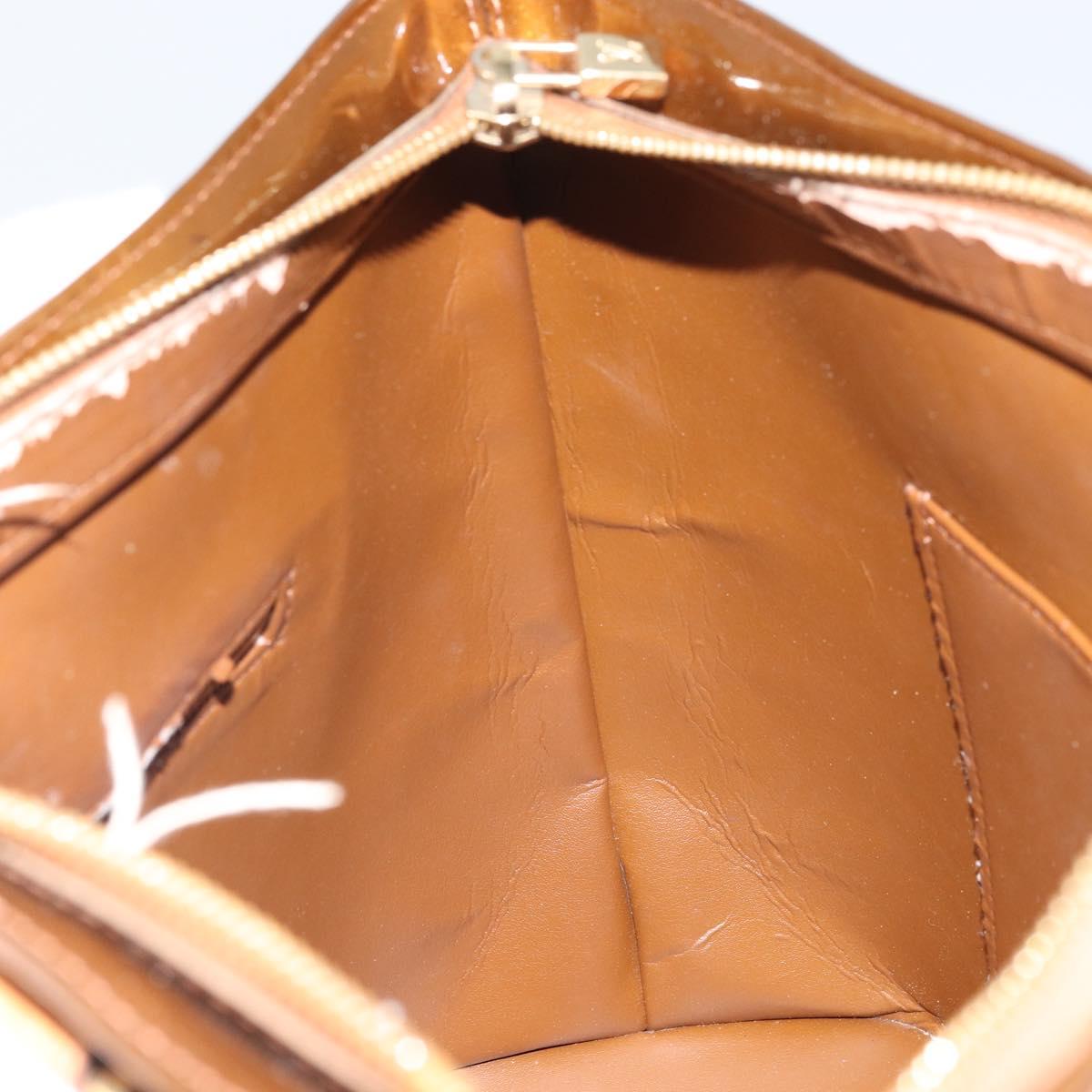 LOUIS VUITTON Monogram Vernis Houston Hand Bag Bronze M91122 LV Auth bs32284