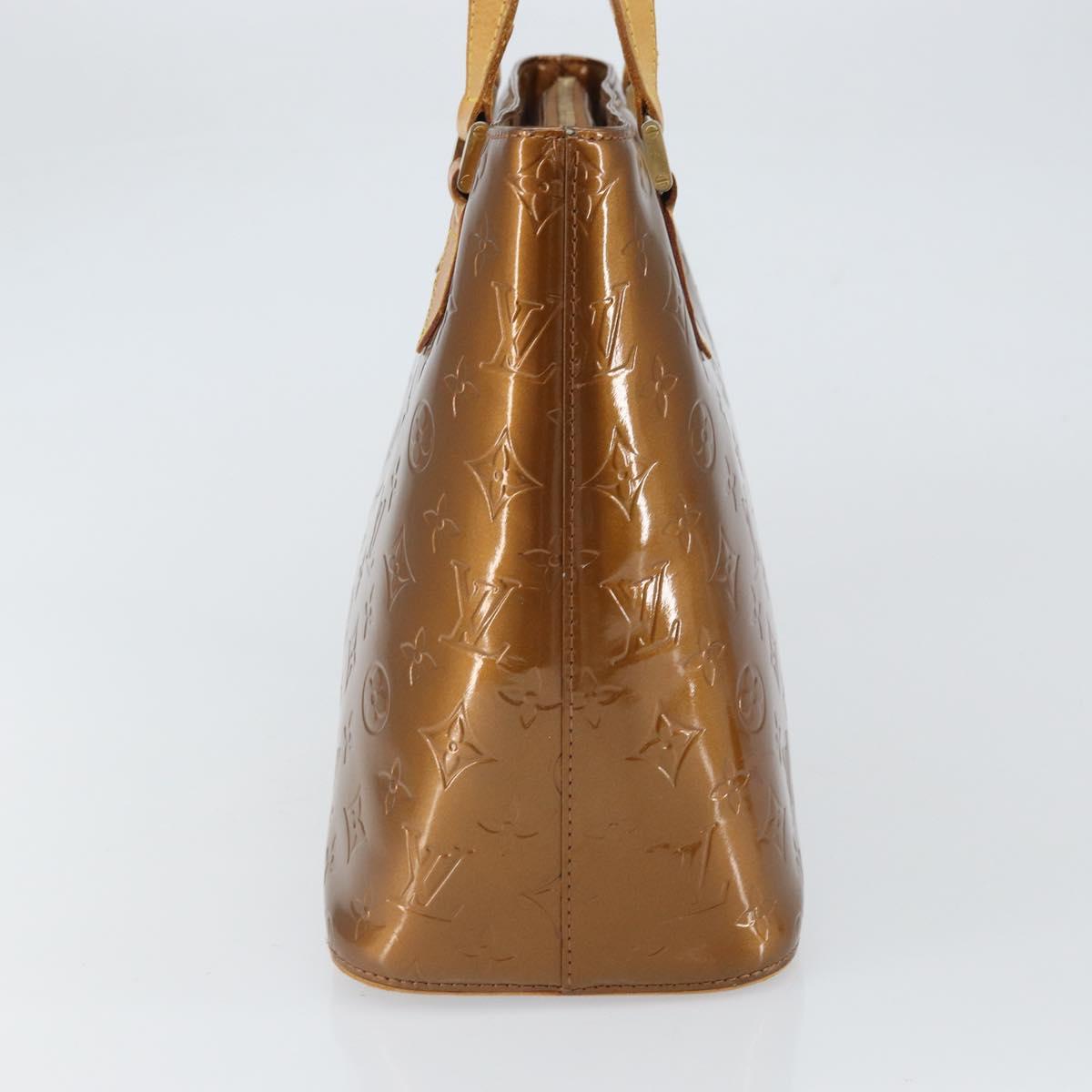 LOUIS VUITTON Monogram Vernis Houston Hand Bag Bronze M91122 LV Auth bs32284