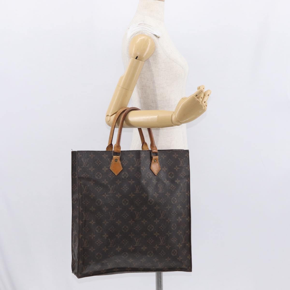 LOUIS VUITTON Monogram Sac Plat Hand Bag M51140 LV Auth bs32286