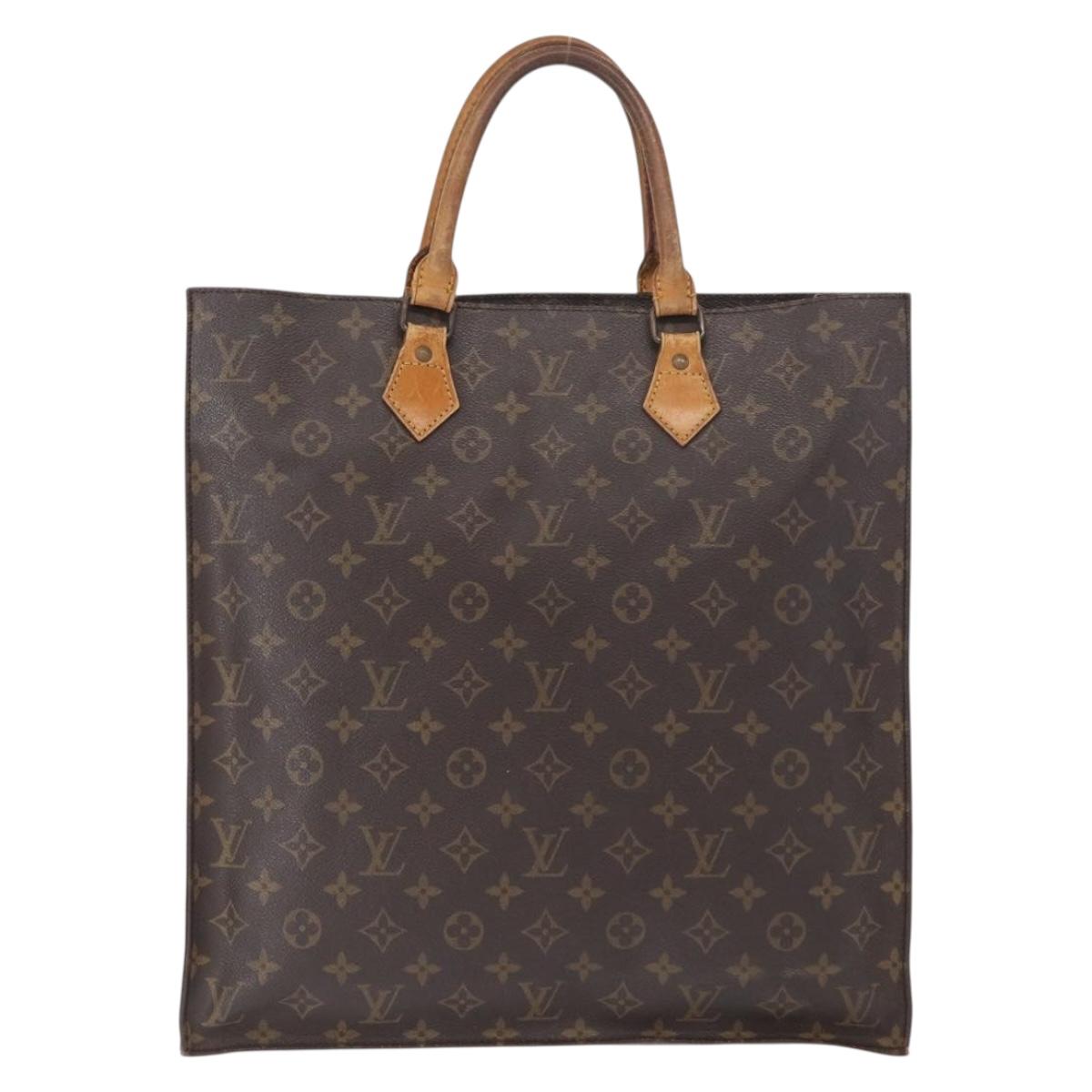 LOUIS VUITTON Monogram Sac Plat Hand Bag M51140 LV Auth bs32286