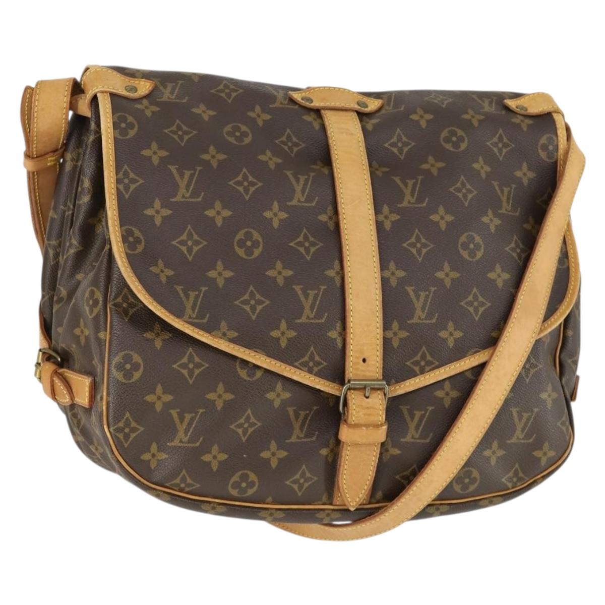 LOUIS VUITTON Monogram Saumur 35 Shoulder Bag M42254 LV Auth bs32301