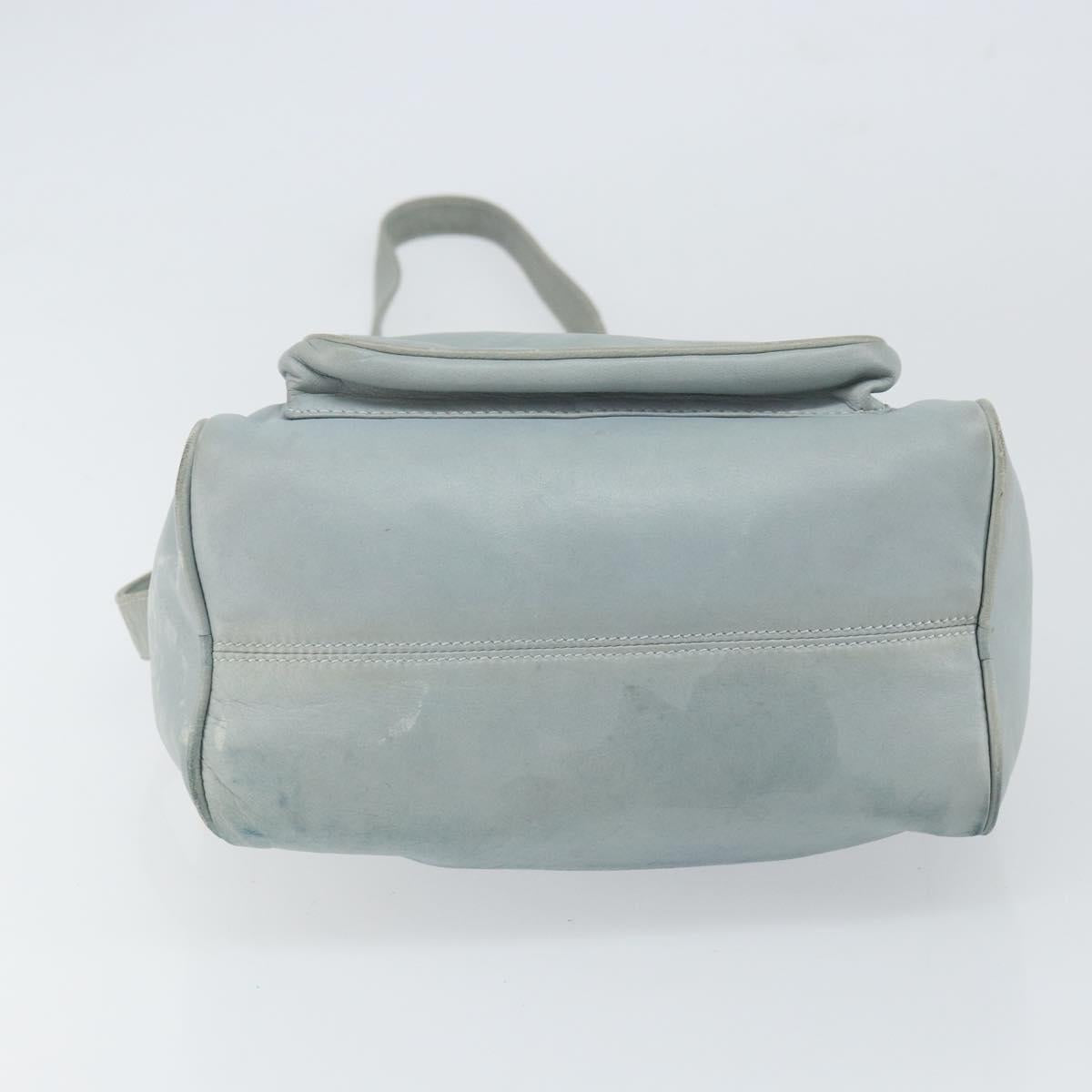 LOEWE Anagram Shoulder Bag Leather Light Blue Gold Auth bs32302