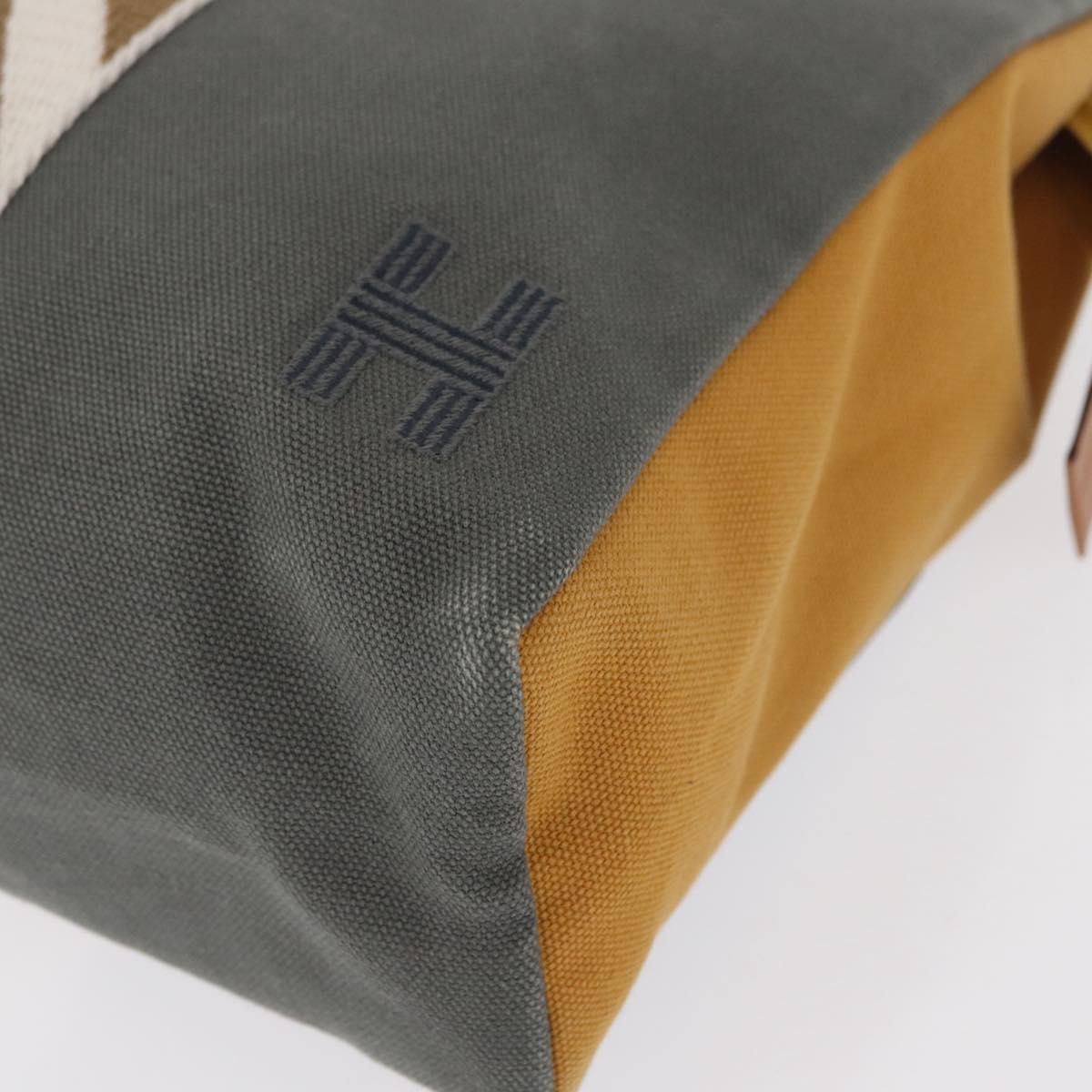 HERMES Jimetu Jumping Pouch Canvas Gray Auth bs32304