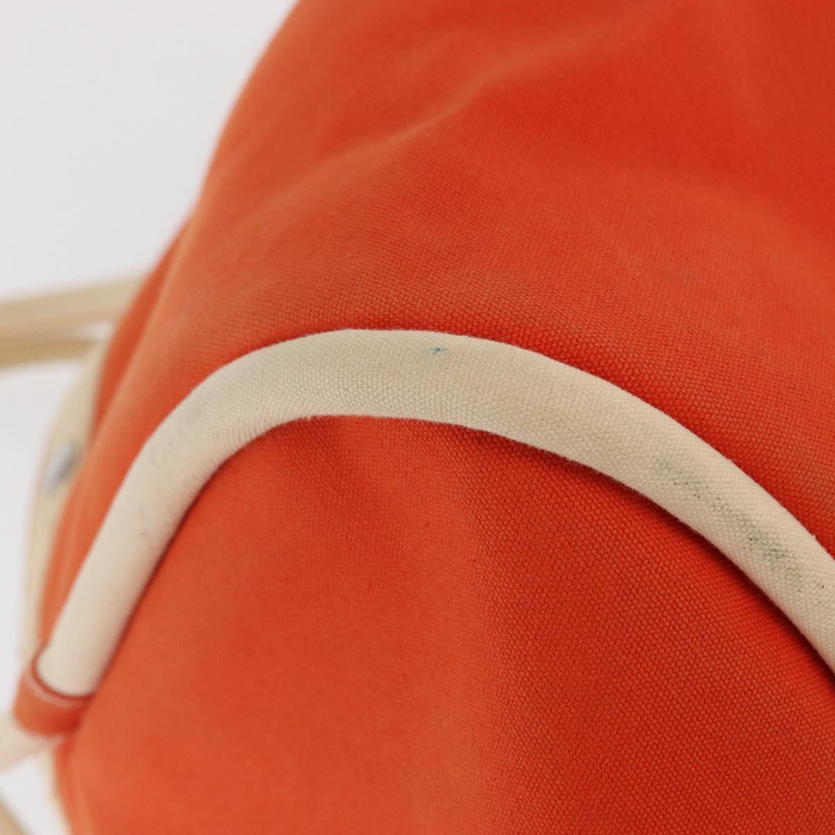 HERMES Sac Baga GM Tote Bag Canvas Orange Silver Auth bs32305