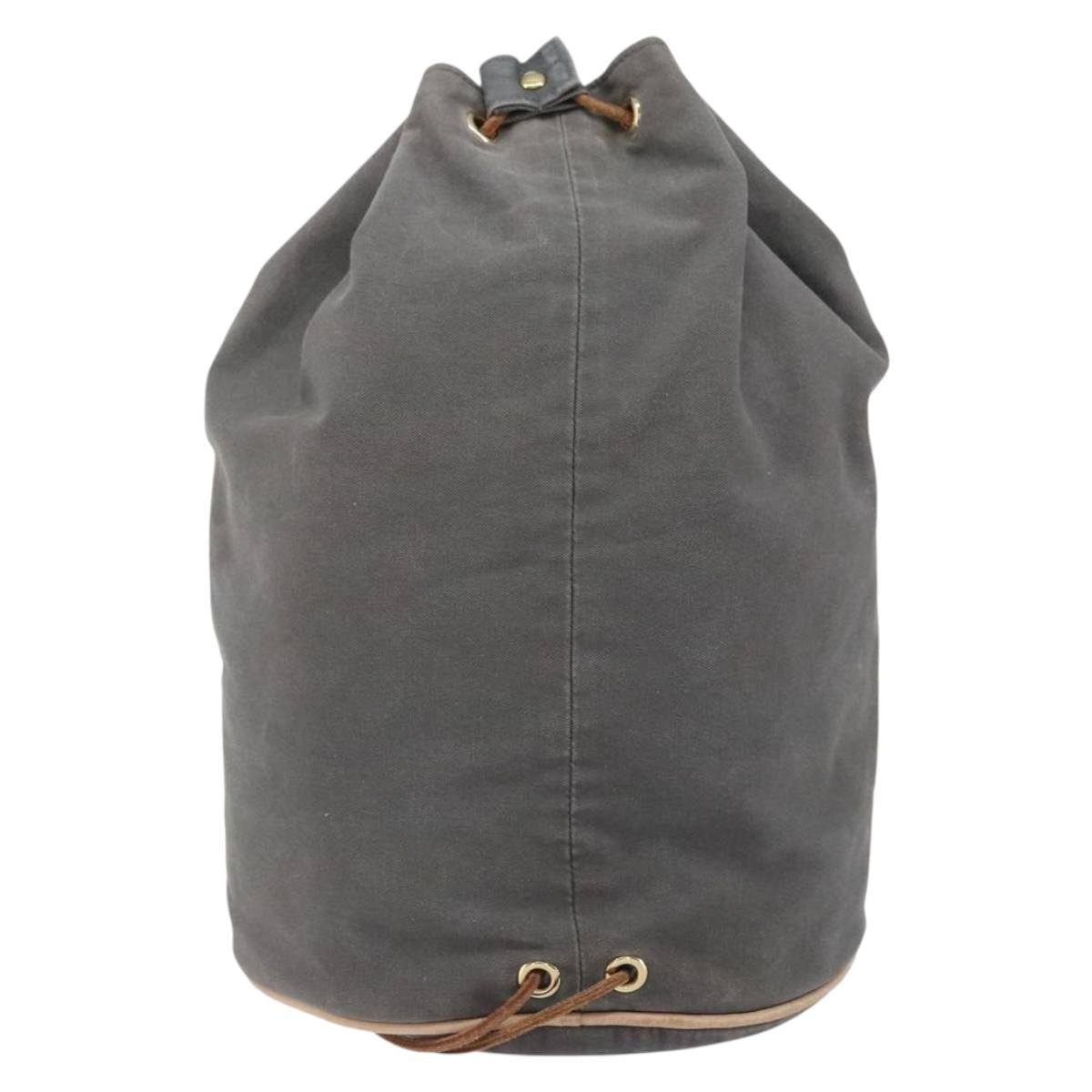 HERMES Porochon Mimil GM Shoulder Bag Canvas Gray Auth bs32306