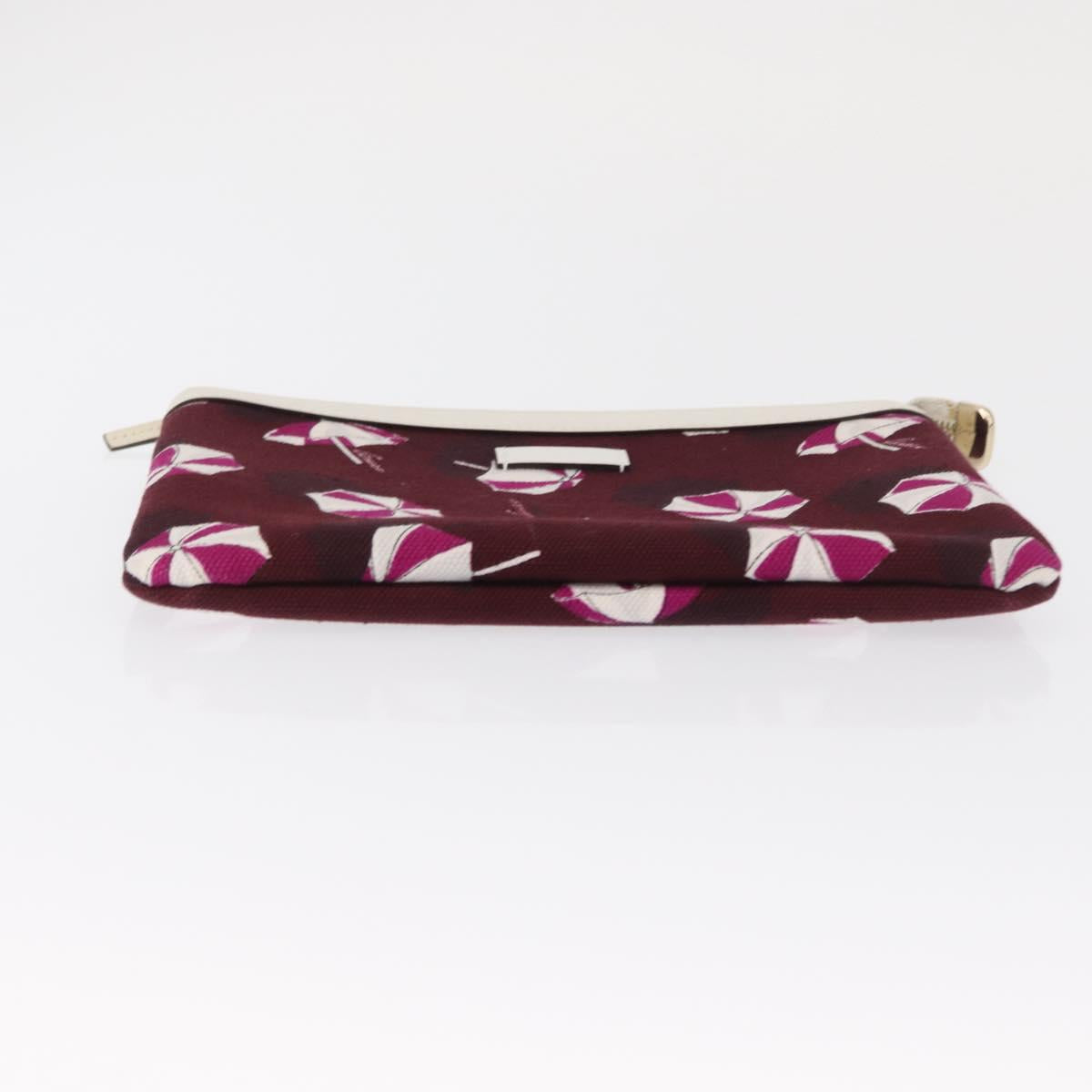 GUCCI Clutch Bag Canvas Gold Bordeaux Auth bs32310