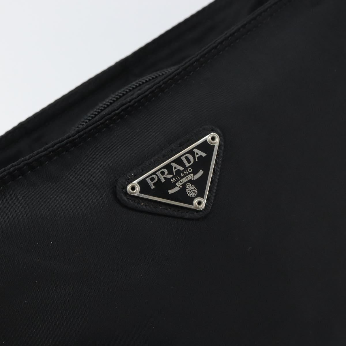 PRADA Shoulder Bag Nylon Black Silver Auth bs32312