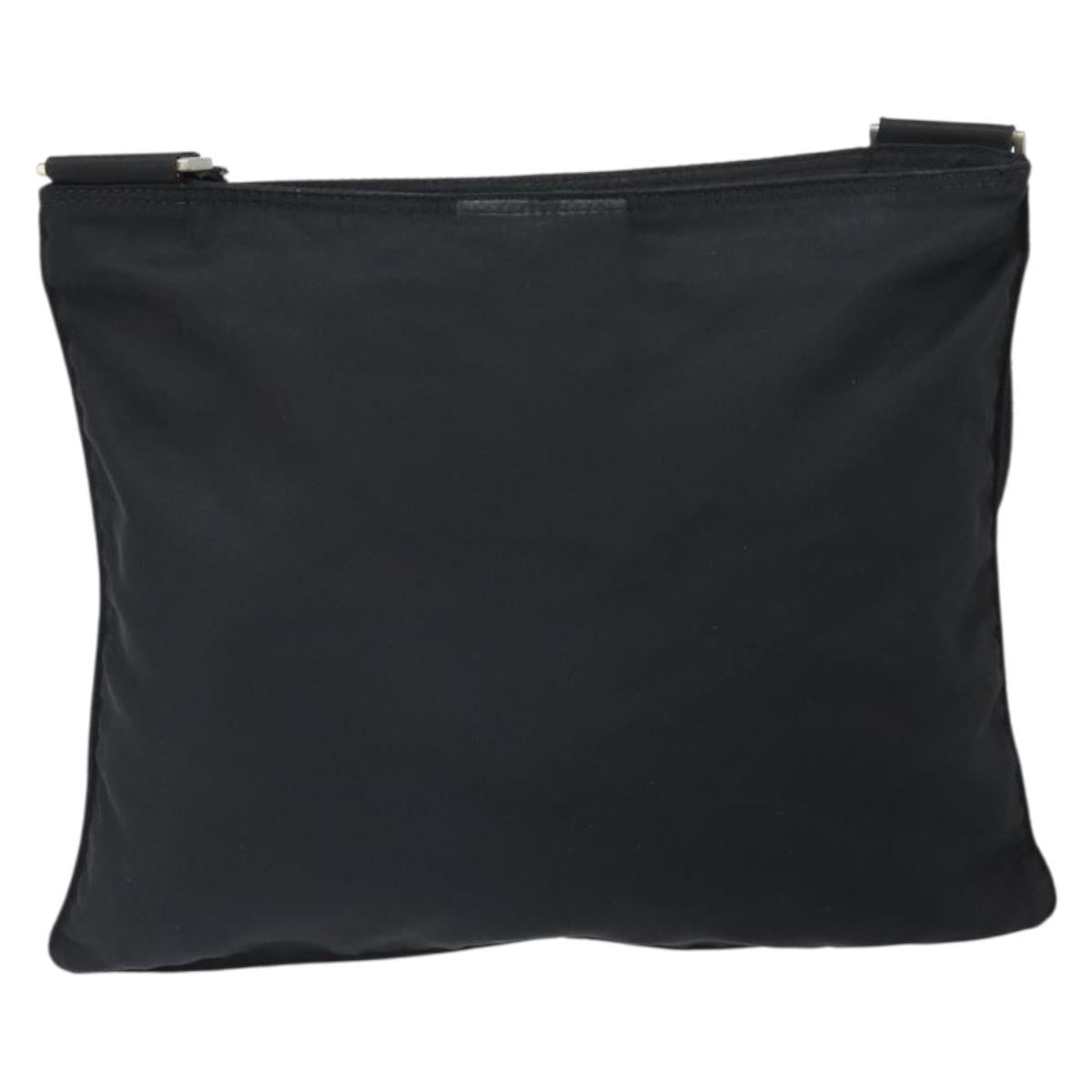 PRADA Shoulder Bag Nylon Black Silver Auth bs32312