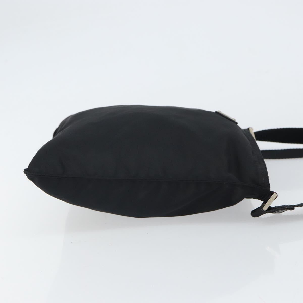 PRADA Shoulder Bag Nylon Black Silver Auth bs32312