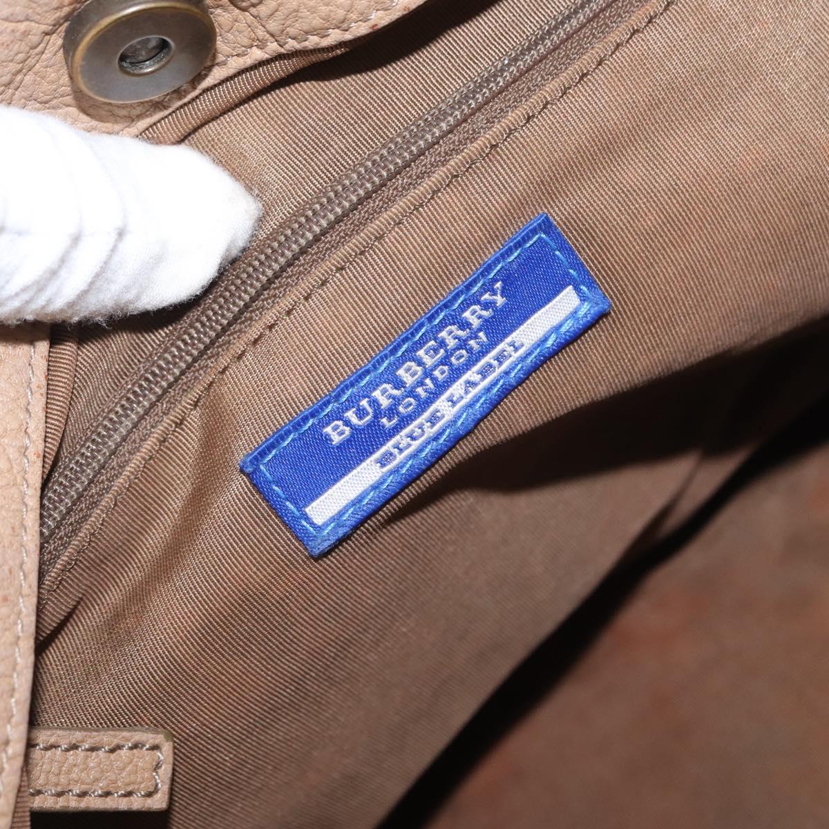 BURBERRY Blue Label Tote Bag Leather Beige Auth bs32315