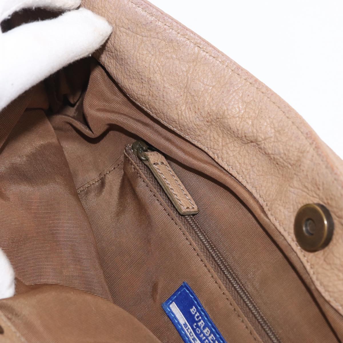BURBERRY Blue Label Tote Bag Leather Beige Auth bs32315