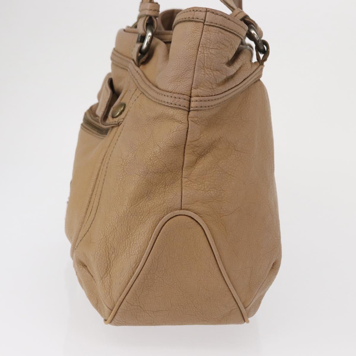 BURBERRY Blue Label Tote Bag Leather Beige Auth bs32315