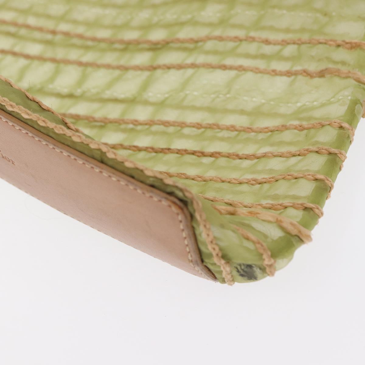 Christian Dior Hand Bag Nylon Green Auth bs32316