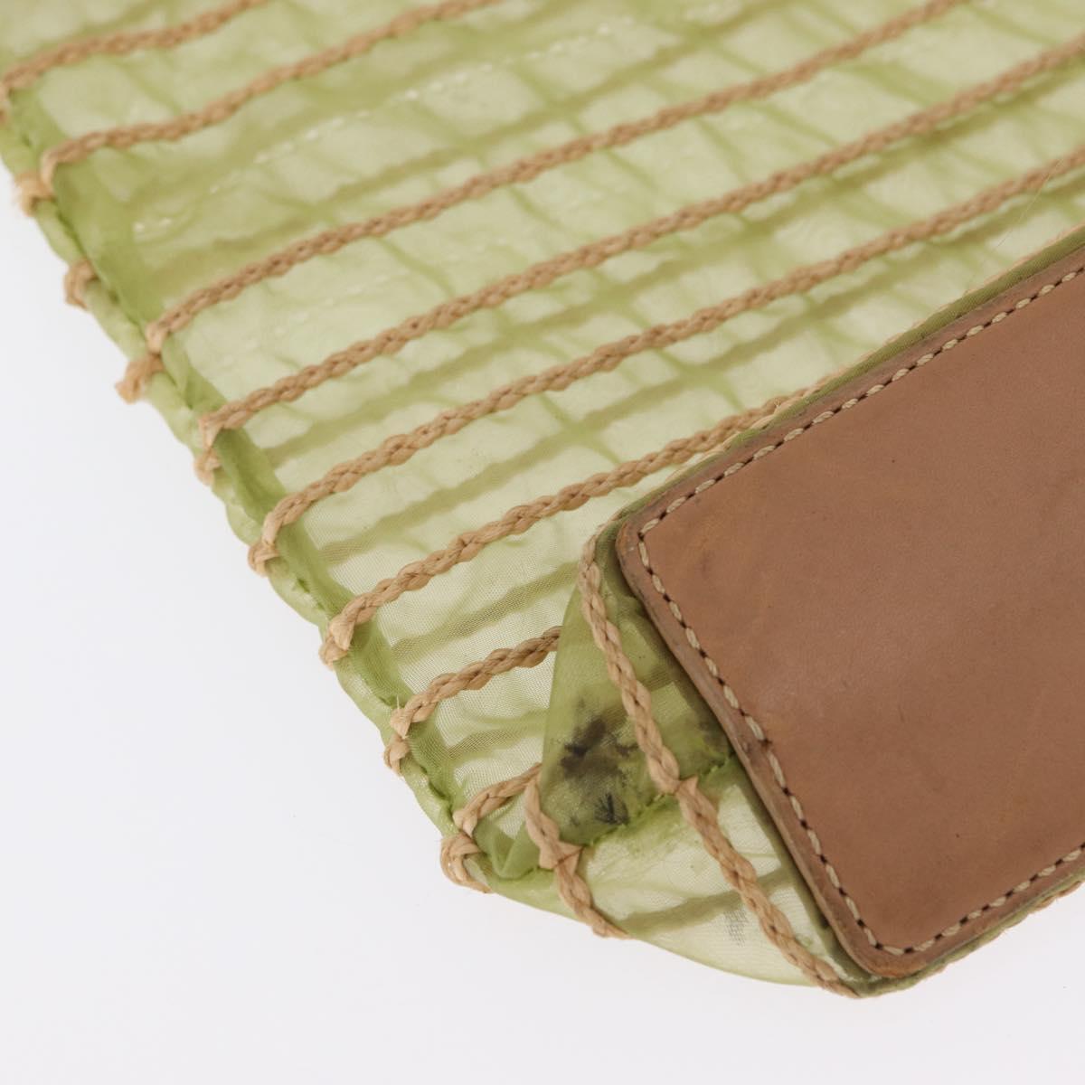 Christian Dior Hand Bag Nylon Green Auth bs32316