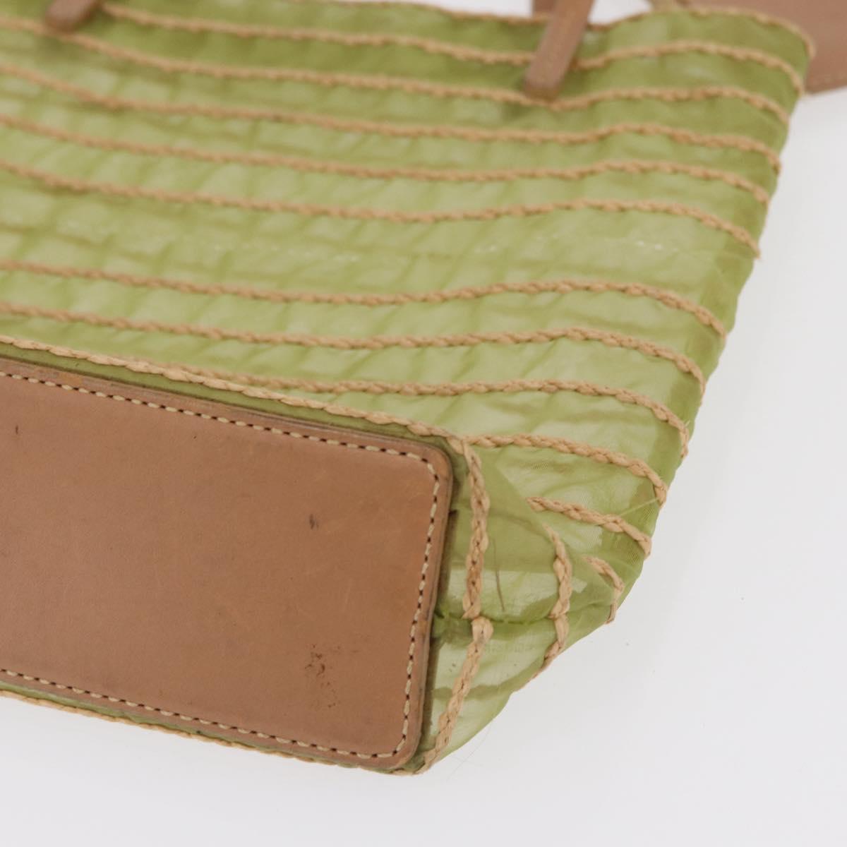 Christian Dior Hand Bag Nylon Green Auth bs32316