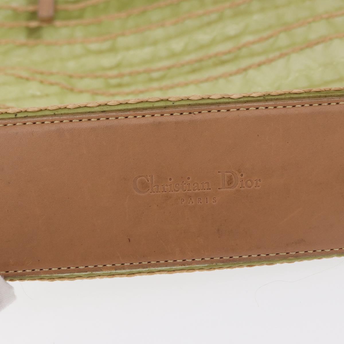 Christian Dior Hand Bag Nylon Green Auth bs32316