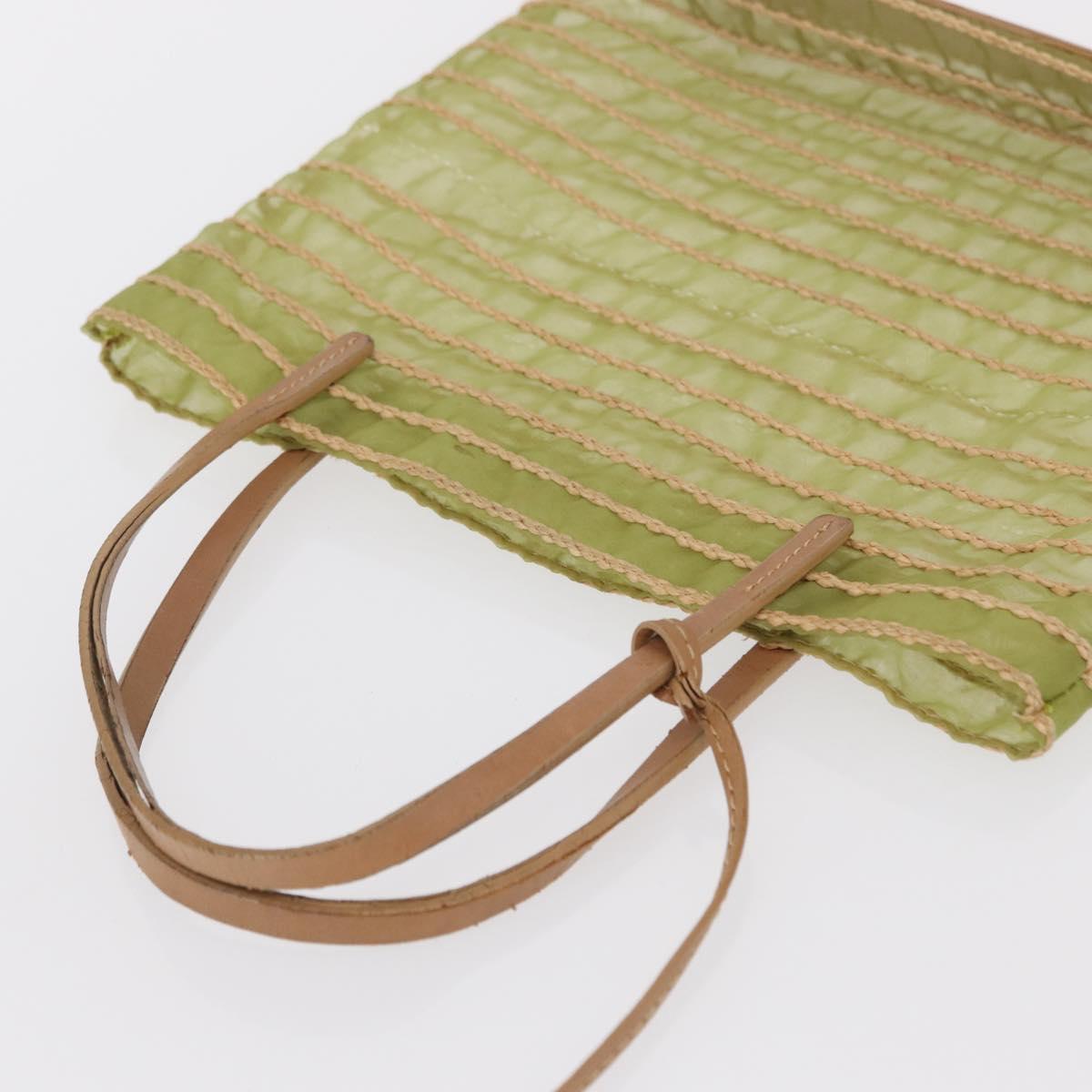 Christian Dior Hand Bag Nylon Green Auth bs32316