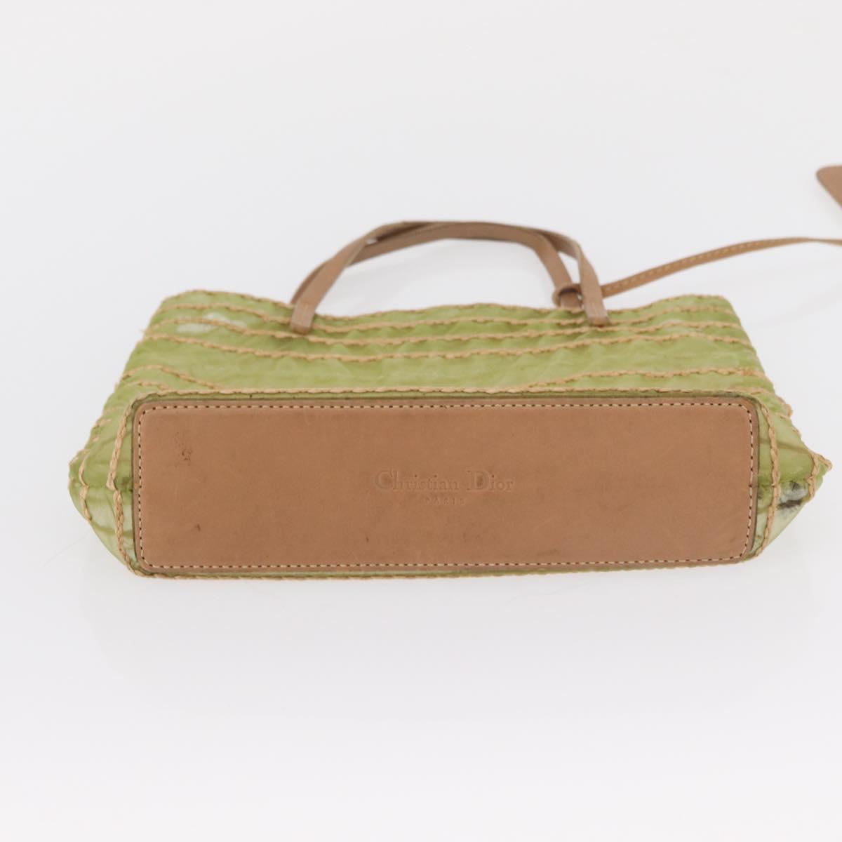 Christian Dior Hand Bag Nylon Green Auth bs32316