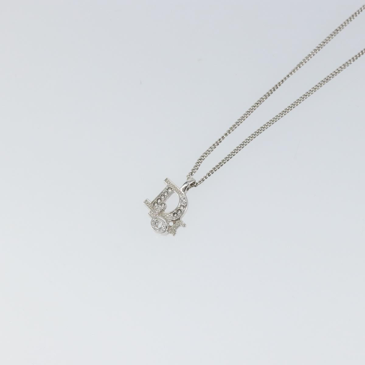 Christian Dior Necklace metal Silver Auth bs32324