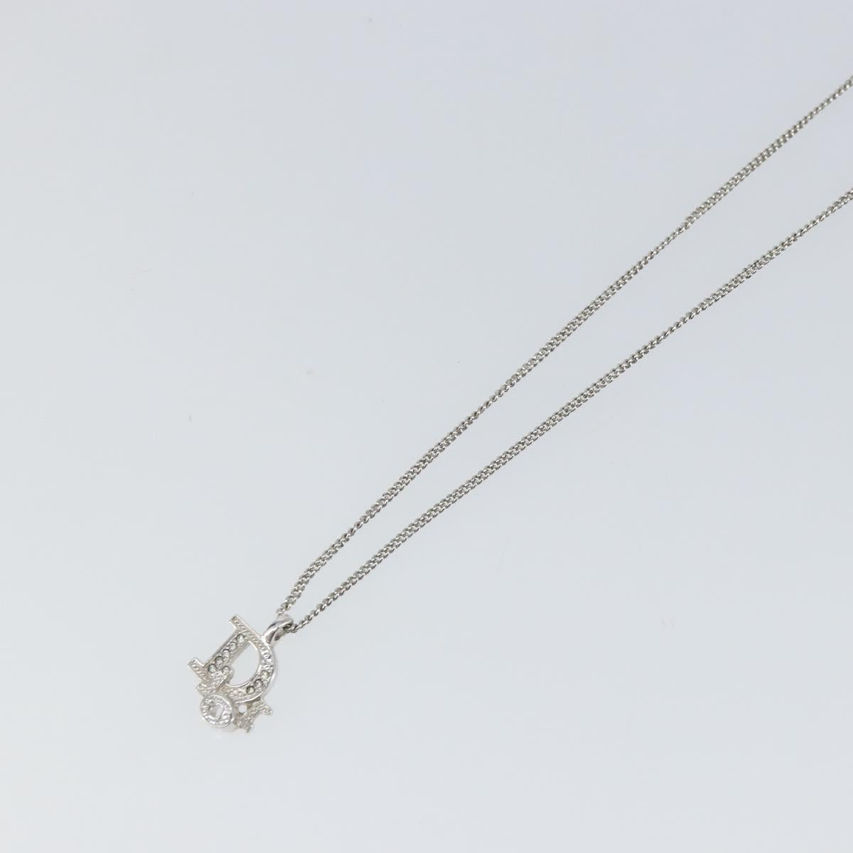 Christian Dior Necklace metal Silver Auth bs32324