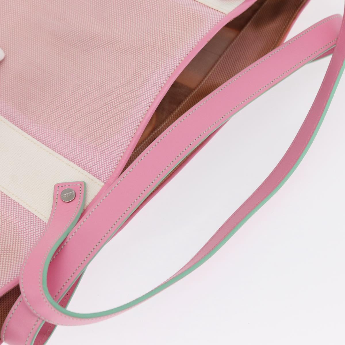 LOEWE Anagram Tote Bag Canvas Pink Silver Auth bs32333