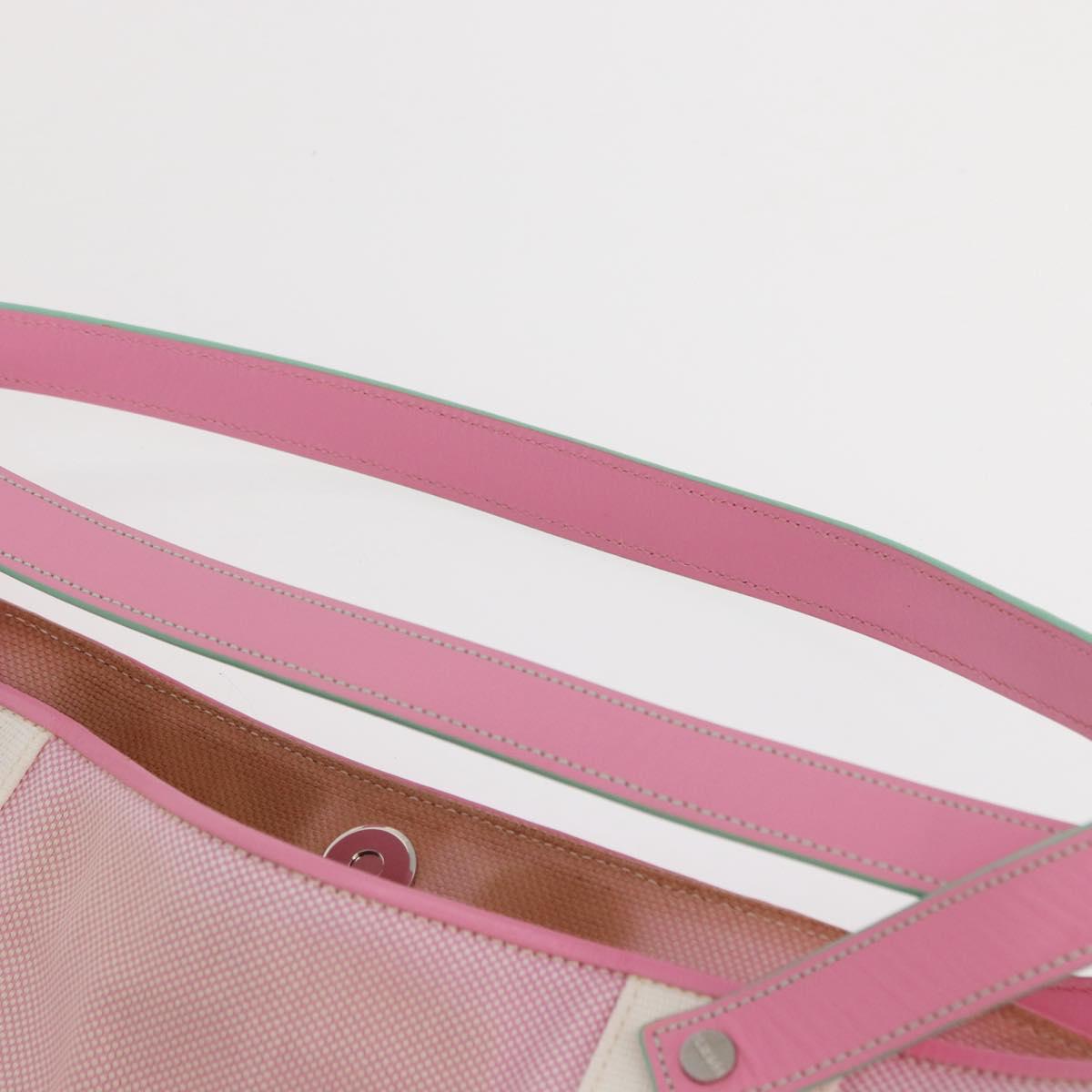 LOEWE Anagram Tote Bag Canvas Pink Silver Auth bs32333
