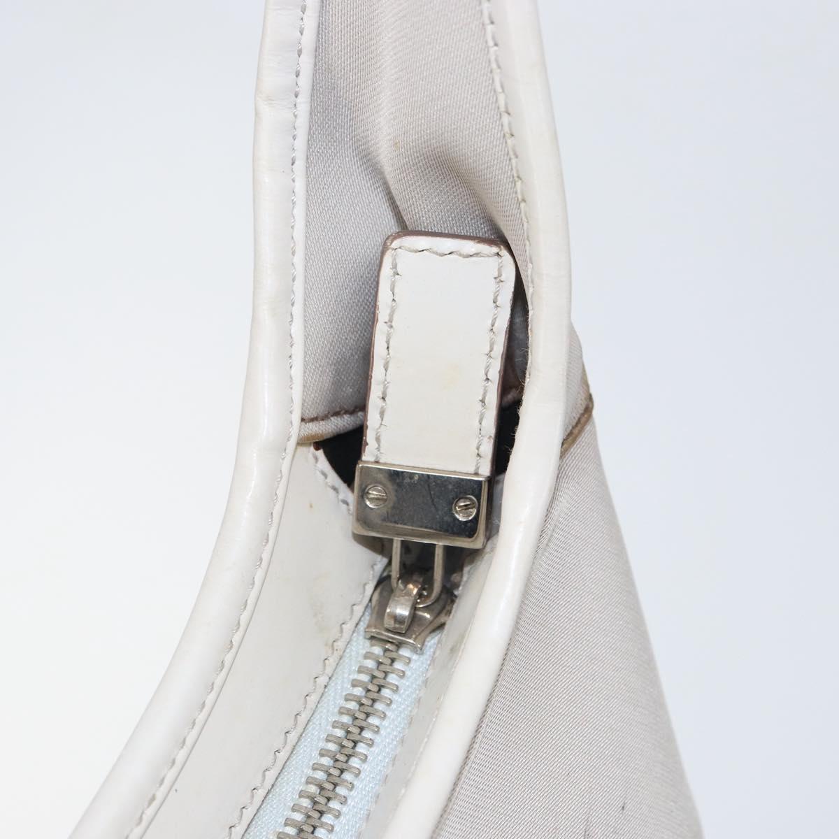 Salvatore Ferragamo Shoulder Bag Nylon Gray Silver Auth bs32334