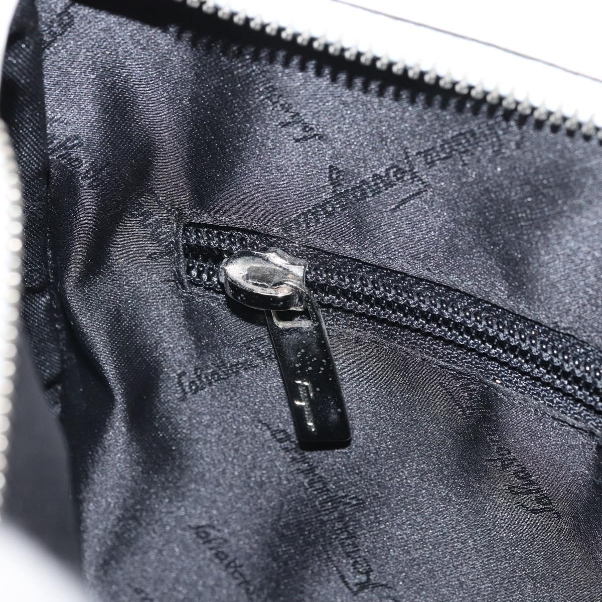 Salvatore Ferragamo Shoulder Bag Nylon Gray Silver Auth bs32334