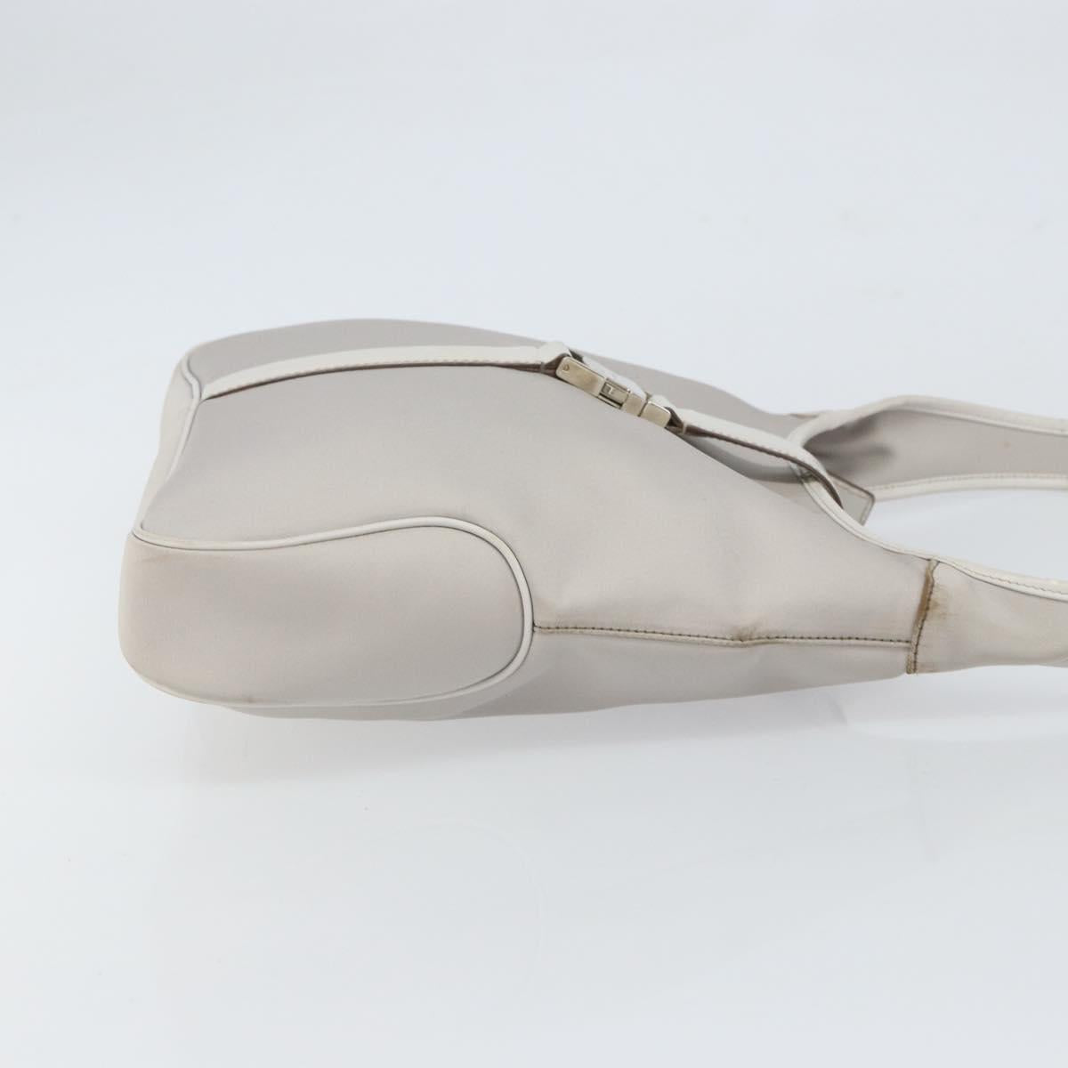 Salvatore Ferragamo Shoulder Bag Nylon Gray Silver Auth bs32334