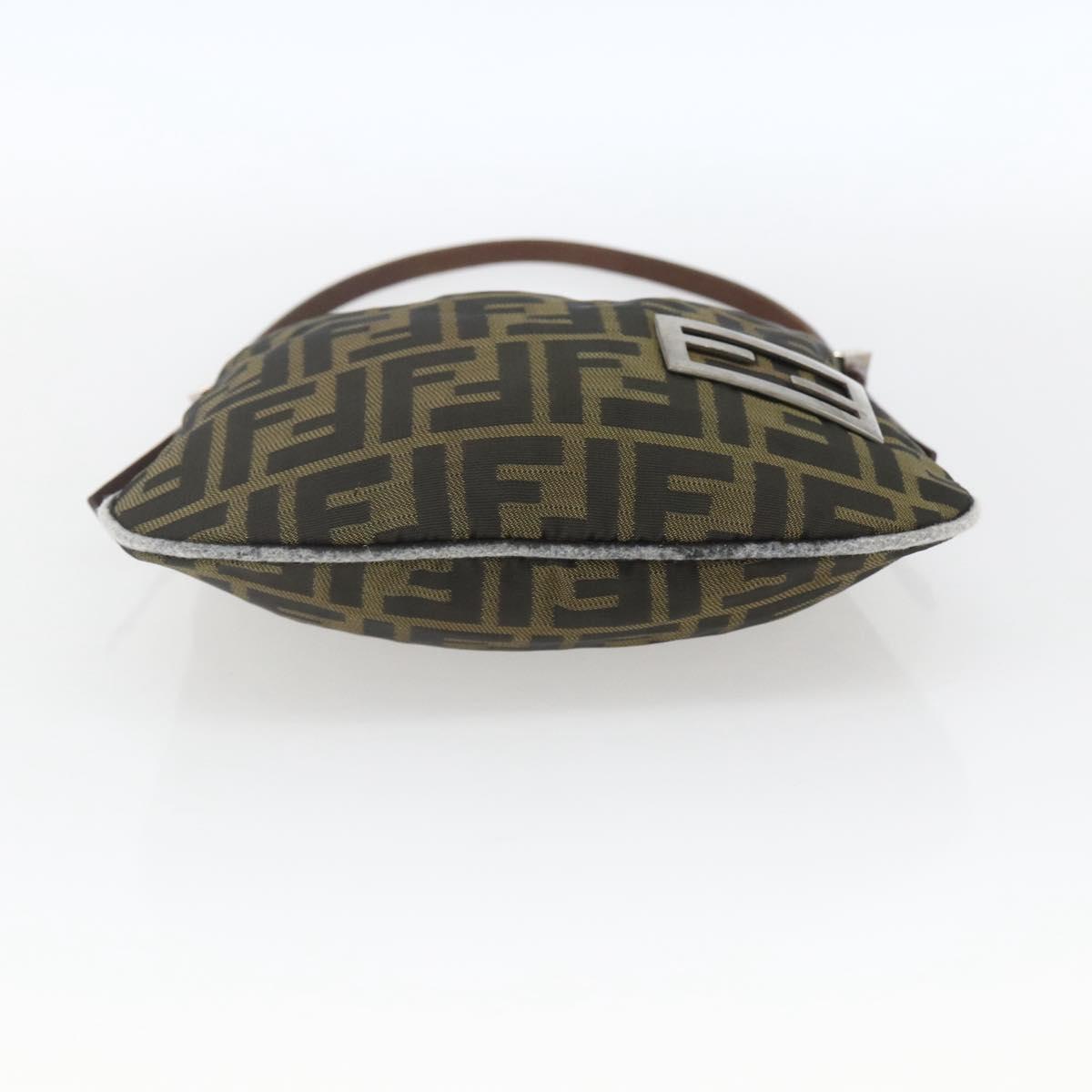 FENDI Zucca Canvas Shoulder Bag Black Brown Auth bs32335