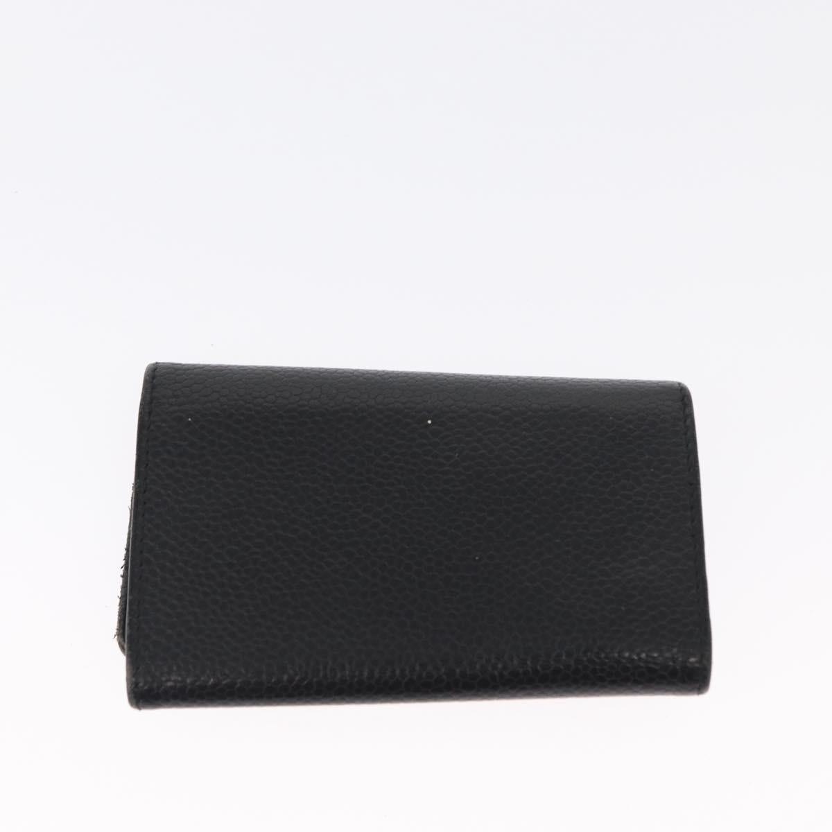 CHANEL Key Case Caviar Skin 4 Set Black CC Auth bs32341