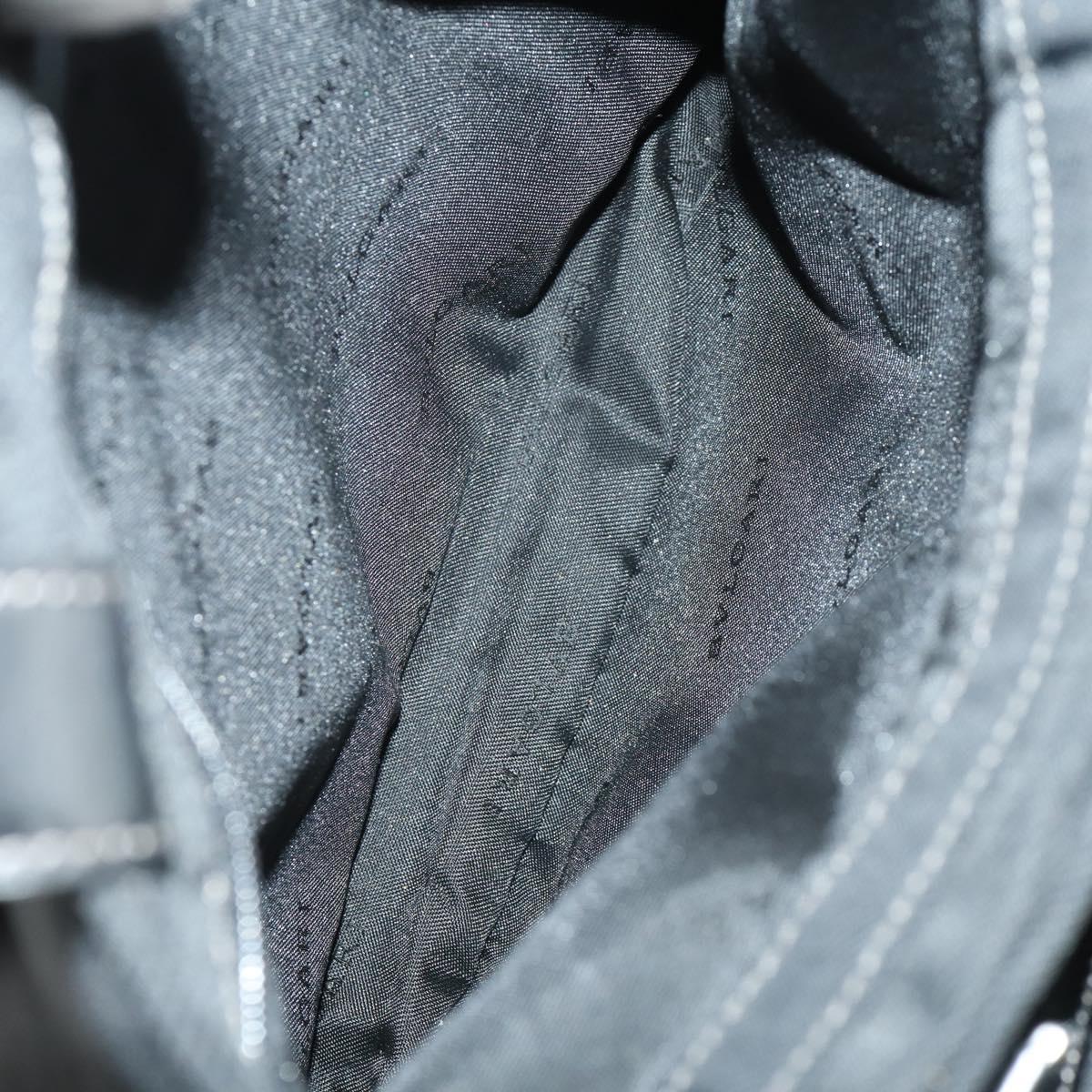 BVLGARI Shoulder Bag Canvas Leather 2 Set Black Auth bs32348