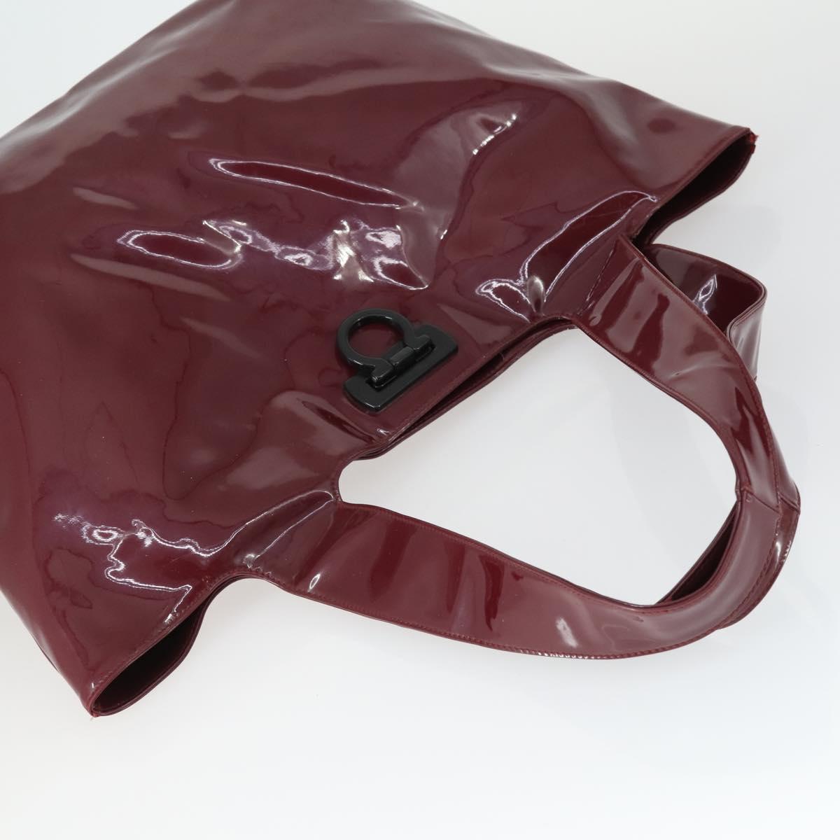 Salvatore Ferragamo Bag Patent Nylon 3 Set White Black Bordeaux Auth bs32351