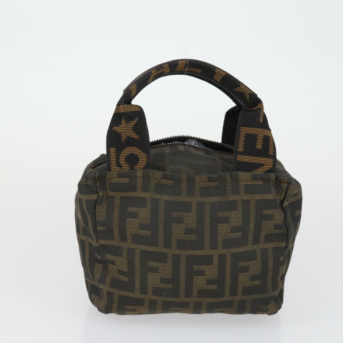 FENDI Gucci Zucca Canvas Pecan Canvas Hand Bag 4 Set Black Brown Auth bs32352