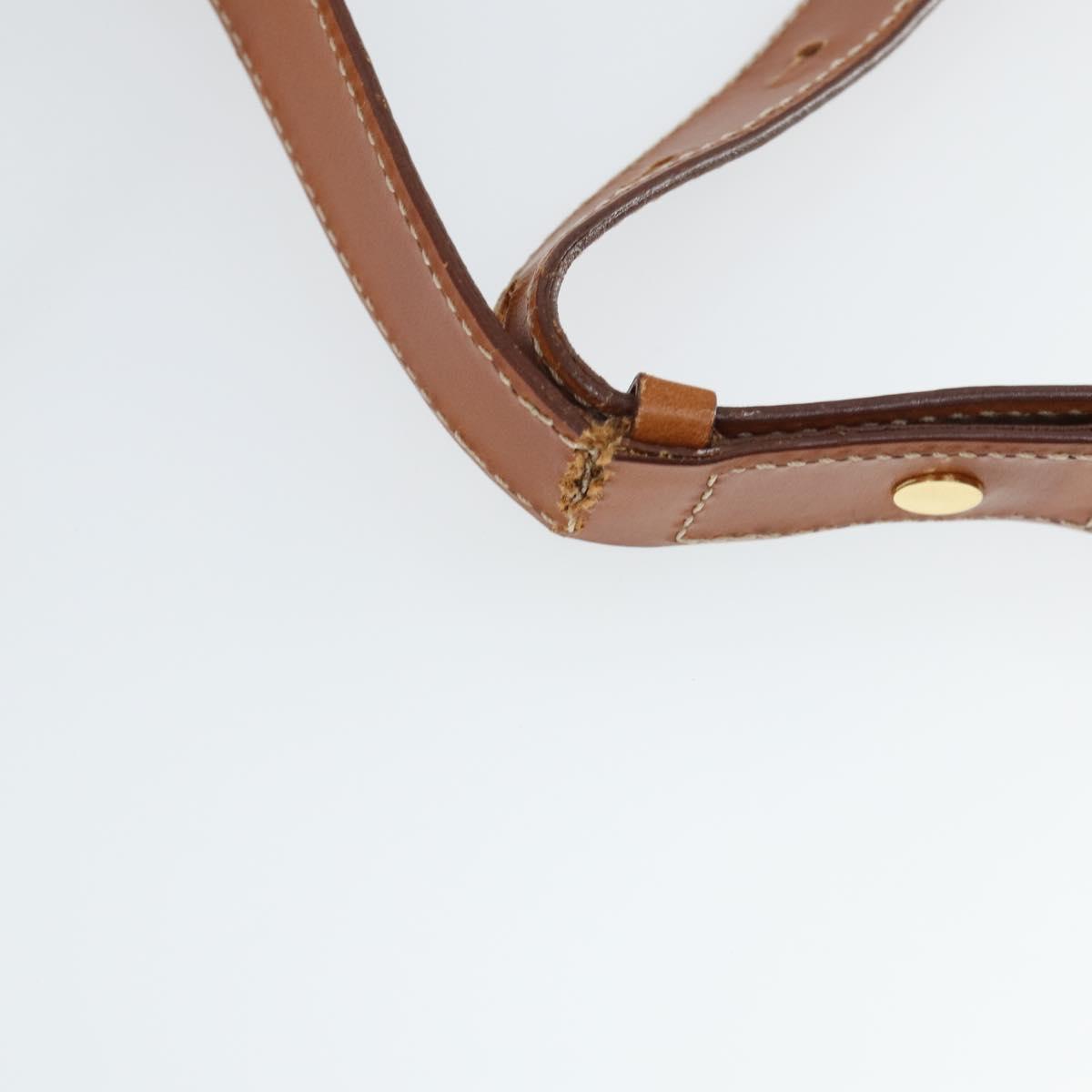 CELINE Macadam Canvas Hand Bag Leather PVC 2 Set Brown Auth bs32353
