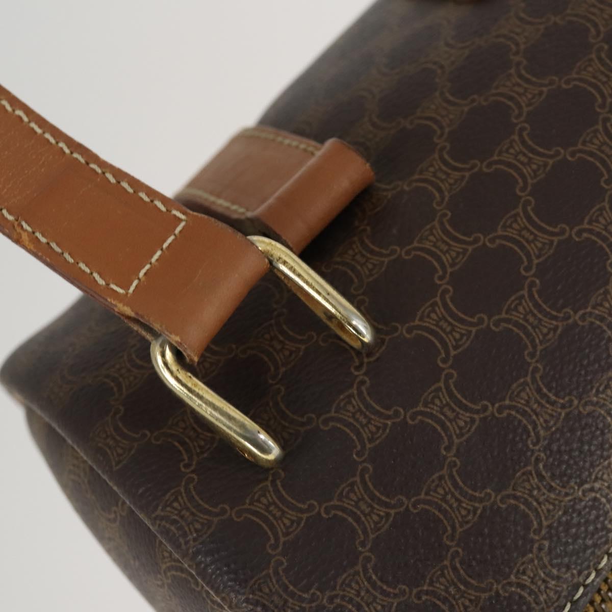 CELINE Macadam Canvas Hand Bag Leather PVC 2 Set Brown Auth bs32353
