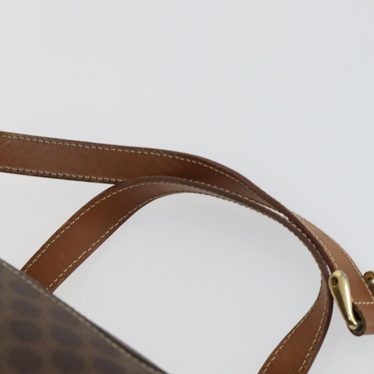 CELINE Macadam Canvas Hand Bag Leather PVC 2 Set Brown Auth bs32353