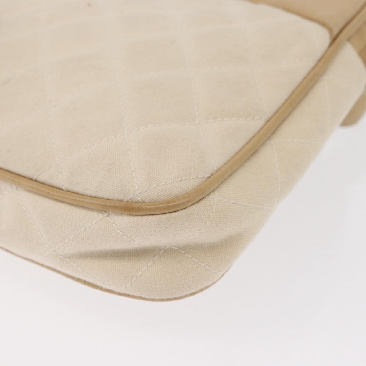 CHANEL Matelasse Waist bag Canvas Beige Gold CC Auth bs32356