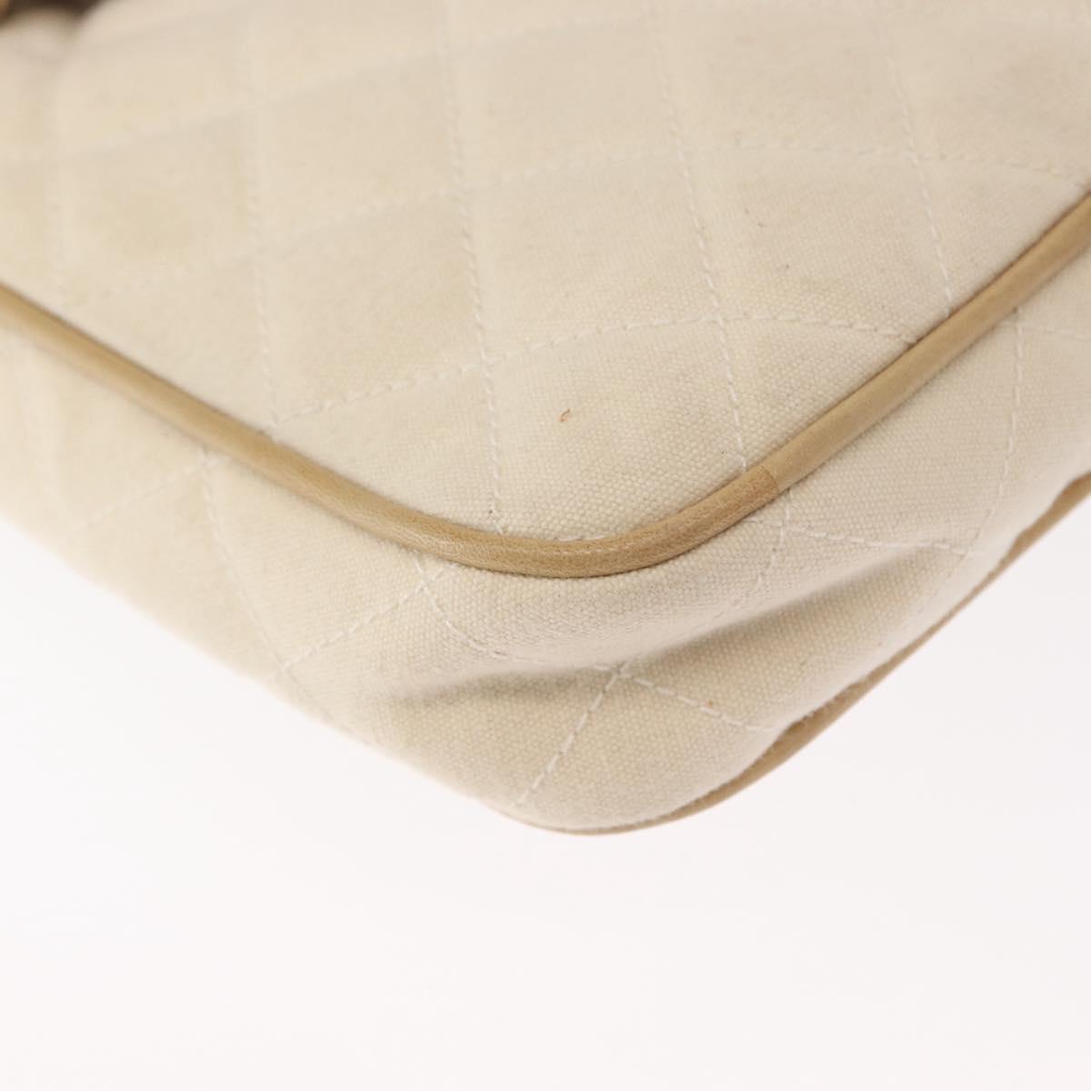 CHANEL Matelasse Waist bag Canvas Beige Gold CC Auth bs32356