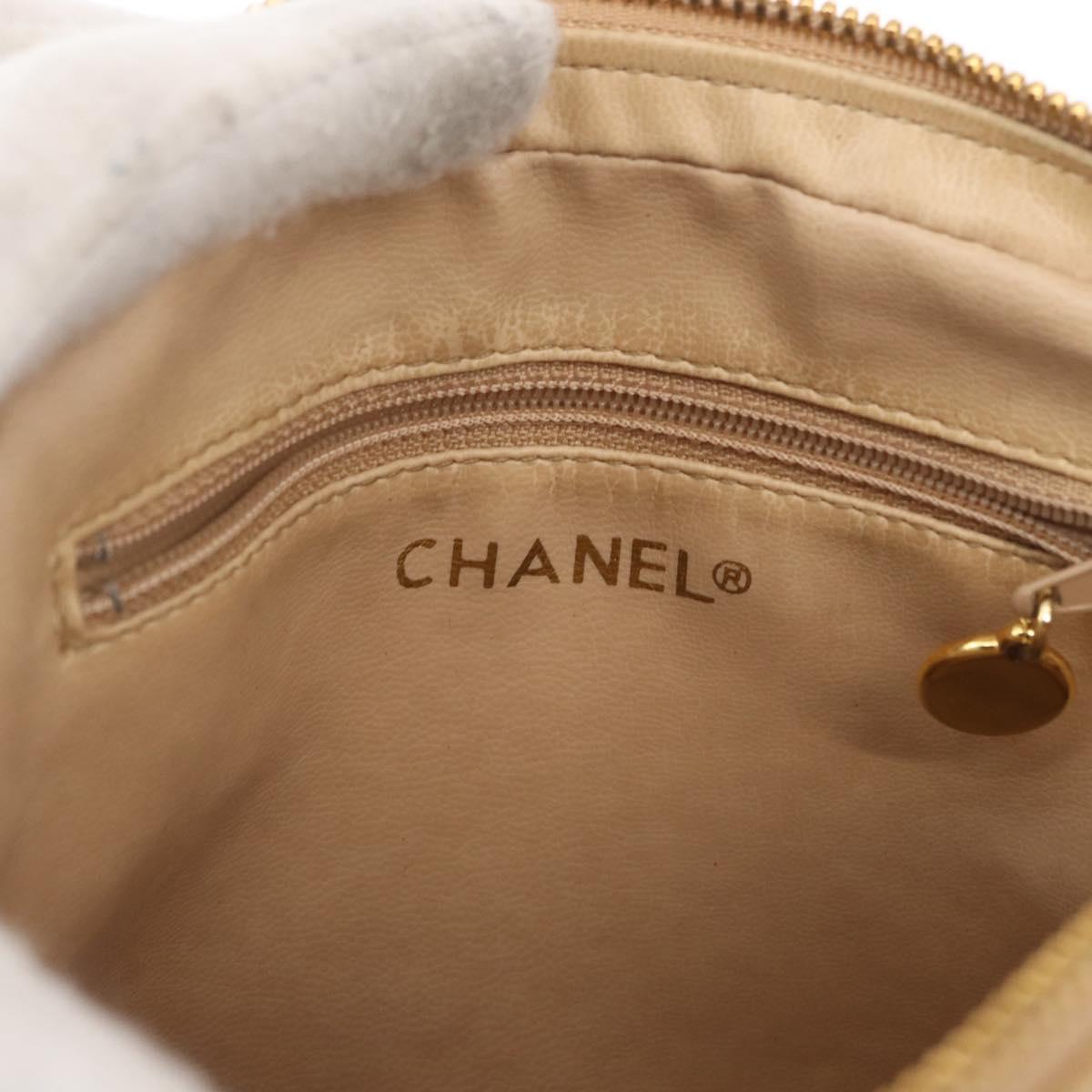 CHANEL Matelasse Waist bag Canvas Beige Gold CC Auth bs32356