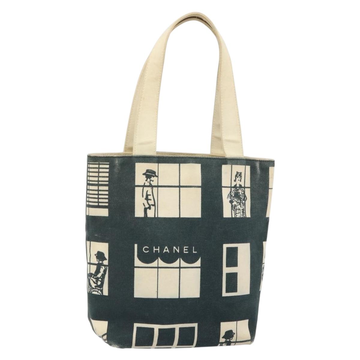 CHANEL Tote Bag Canvas Black Gold CC Auth bs32357