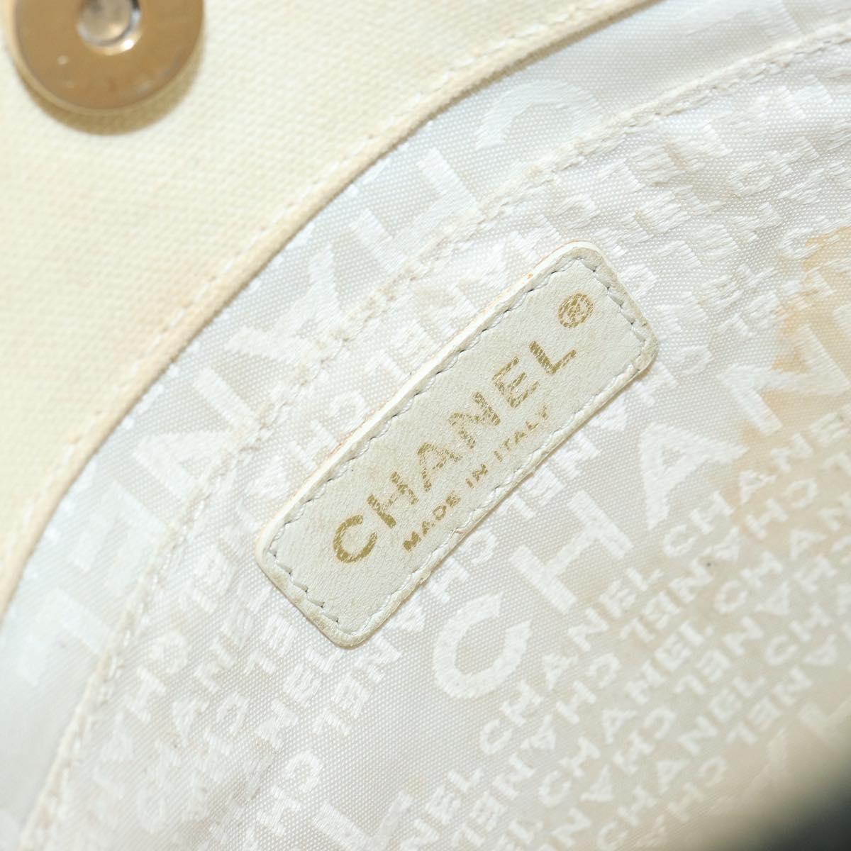 CHANEL Tote Bag Canvas Black Gold CC Auth bs32357