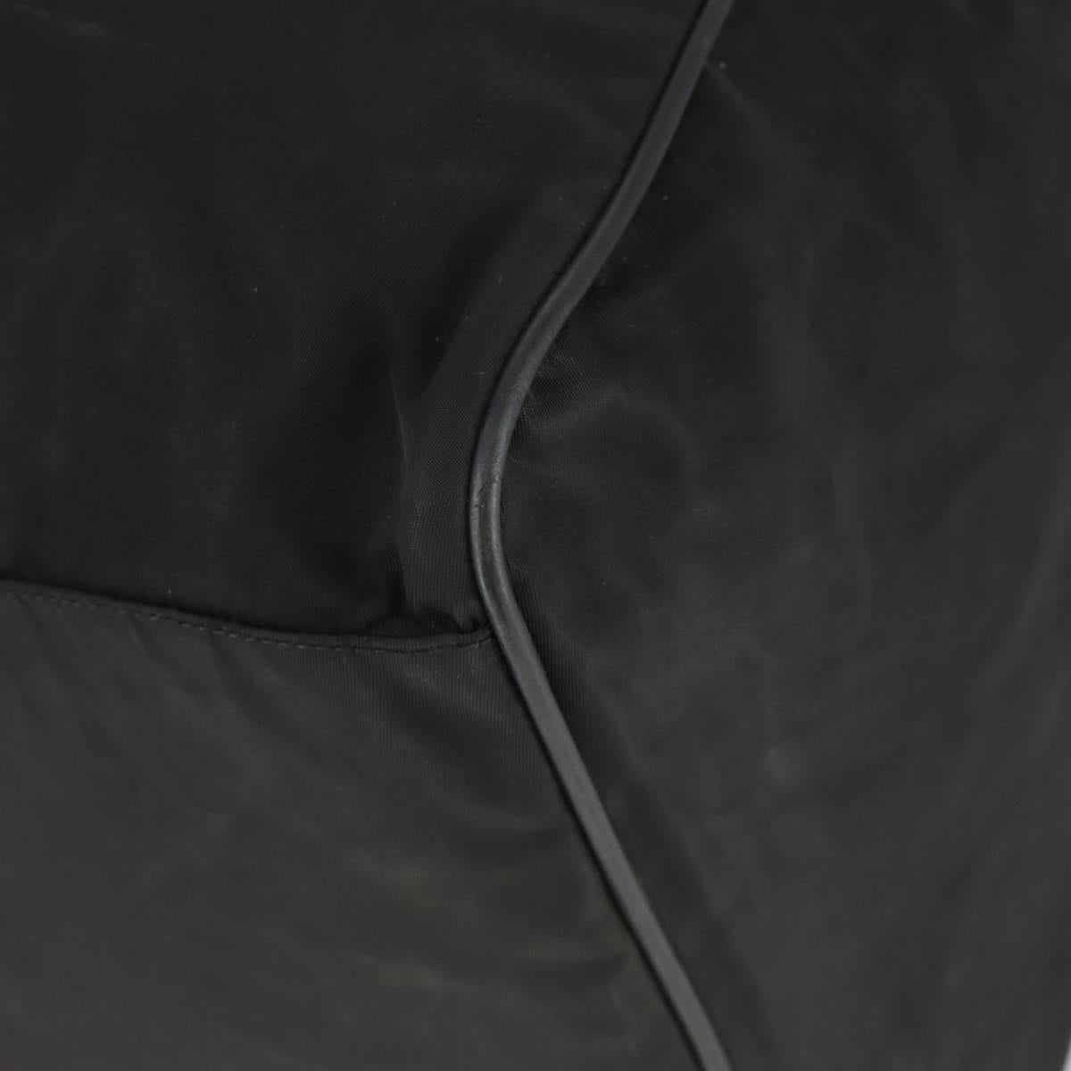 PRADA Boston Bag Nylon Black Silver Auth bs32377