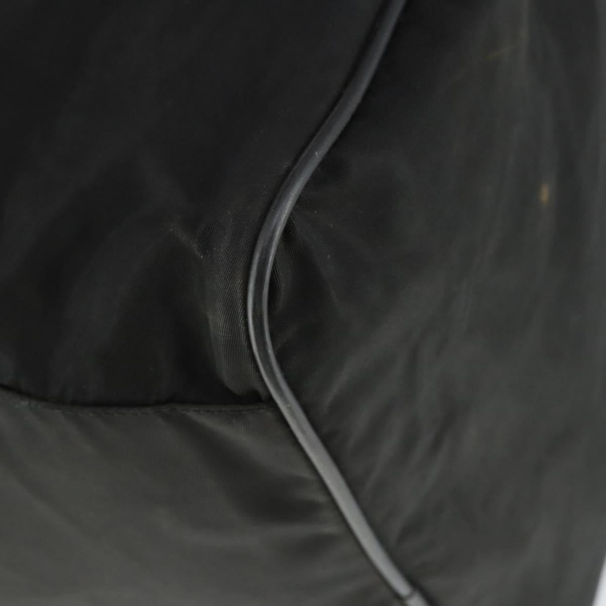 PRADA Boston Bag Nylon Black Silver Auth bs32377