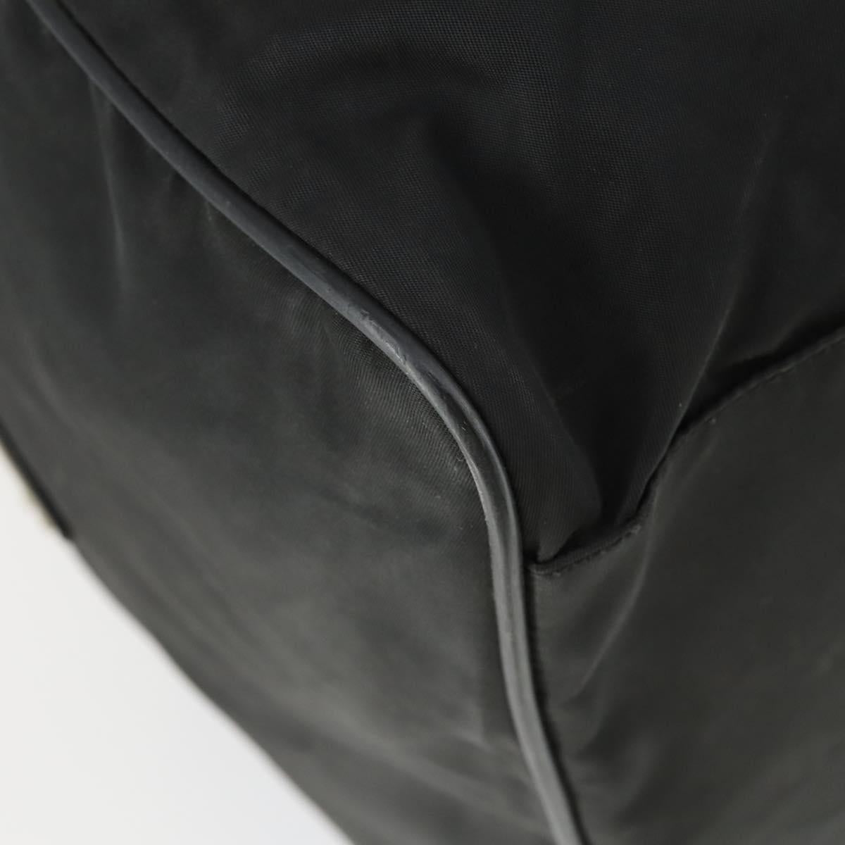 PRADA Boston Bag Nylon Black Silver Auth bs32377